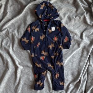Just one you by Carter’s moose fleece hooded one piece - 12 months